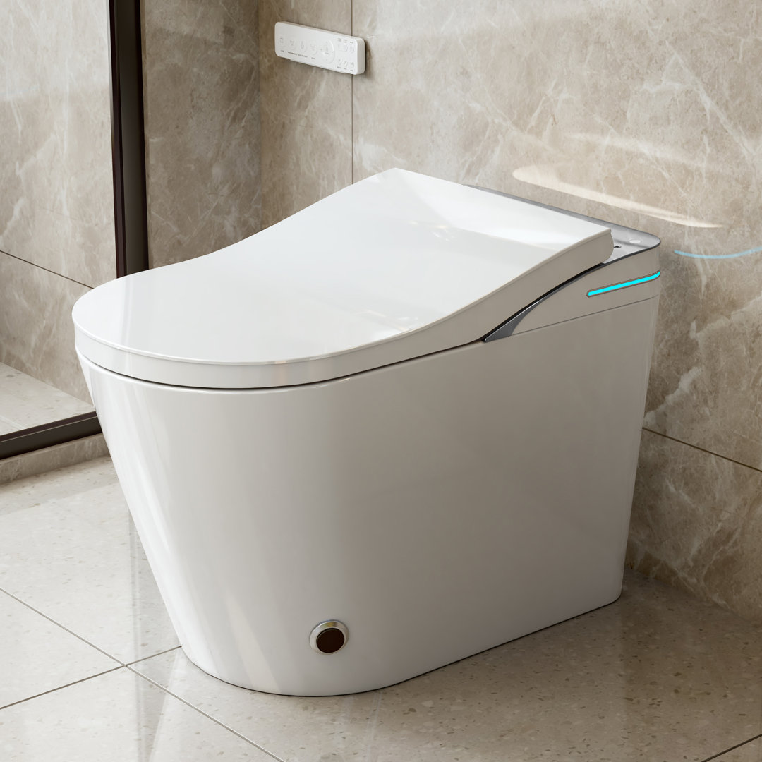 YULIKA Digital Screen Elongated Floor Mounted Bidet Smart Toilet